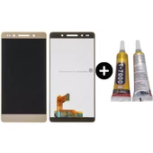 TE Huawei Honor 7 Uyumlu HK Lcd Ekran Dokunmatik Gold +B7000 - 1