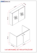 KAREN BANYO Mimoza 80 Cm Lavabolu,aynalı Banyo Dolabı Seti,mdf Seramik Lavabo Dahil,beyaz,mdf - 4