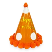 Turuncu Puantiyeli Karton Parti Şapka 20x13 cm thumbnail 1