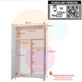 Modilayn KUMSAL Gardrop Derin Ölçü Lükens Ayaklı, Gardolap Base Genç Odası - 3