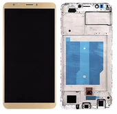 TE Huawei Y7 2018 Uyumlu Çıtalı HK Lcd Ekran Dokunmatik Gold - 1