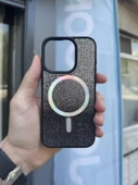İphone 15 Pro Kılıf Diamont MagSafe Hologramlı Kapak thumbnail 1