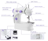 QASUL Gürültüsüz Mini Taşınabilir Elektrikli Dikiş Makinesi Evde Seyahatte İşte Pratik Sanat Moda Dikiş - 6