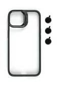 iphone 14 Pro Kılıf Kamera Standlı +Lens koruyuculu Kapak - 4