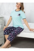 Yıldız Love desen penye kapri pijama takımı- XXL Beden thumbnail 1