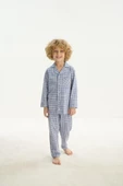 ZEYZEY 8748 Erkek Çocuk Önden Düğmeli Pijama Takım - 4