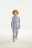 ZEYZEY 8748 Erkek Çocuk Önden Düğmeli Pijama Takım - 3