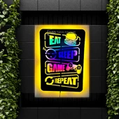 Tablo Marketi Gamer Tablosu - Eat Sleep Game Repeat - 1