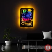 Tablo Marketi Gamer Tablosu - Eat Sleep Game Repeat - 2