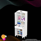 Modilayn AFRA 65x173x32,5 cm 1 Çekmece 3 Kapak 5 Raf 8 Bölme Çok Amaçlı Banyo & Mutfak Dolabı  - 7