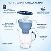 Brita Marella XL Maxtra Pro All-In-1 Filtreli Su Arıtma Sürahisi - Mavi, 3,5 lt - 2