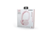 Syrox S16 MicroSD Kart Destekli Bluetooth 5.0 Kablosuz Mikrofonlu Kulaküstü Kulaklık - Pembe thumbnail 2