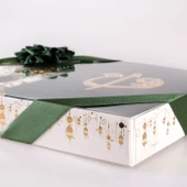 Kuran +  Seccade +  Tesbih Hediye Seti (Orta Boy, Kadife, Desenli Kutu, Zeytin Yeşili) thumbnail 5