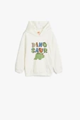 Koton Erkek Bebek Kapşonlu Sweatshirt Uzun Kollu Bisiklet Yaka Dinozor Baskı Detaylı Pamuklu - 1