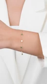 Yeşil Taşlı Yıldız Modeli Altın Bileklik - 3