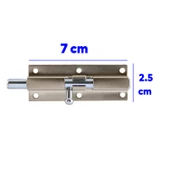 Metal Küçük Mavzer Sürgü Sürgülü Sürgüsü Kilit Saten 25x70 mm Kapı Pencere Emniyet Kilidi - 3