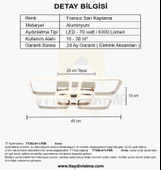 TT Aydınlatma TT302-4+1-FSR KARE  Fransız Sarı Kaplama Plofonyer 5 li Led Avize thumbnail 4