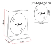 Karen Banyo Ege 60x69 Cm Aynalı Beyaz Üst Modül Raflı Dolap üstü ayna,Banyo,Tuvalet,Wc Aynası thumbnail 2
