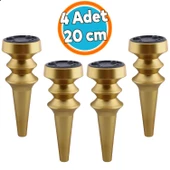 (4 Adet) Mobilya Yükseltici Kanepe Koltuk Tv Ünitesi Baza Ayağı Zigon Orta Sehpası Ayak 20 cm Mat Altın thumbnail 1