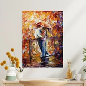 Şemşiye Altındaki Romantik Çift Duvar Sticker 50 x 70 cm - 1