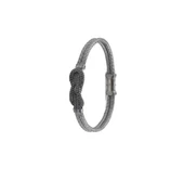 Oniks Taş Detaylı 925 Ayar Gümüş Siyah Rodajlı Tasarım Erkek Bileklik thumbnail 1