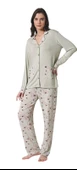 Pijadore Kadın Viskon Düğmeli Uzun Kollu Pijama Takımı 1728 - 1