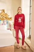 Aydoğan Kadın Asya Termal Bunny Kırmızı Pijama Takım 0573 - 2