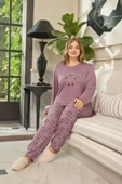 Aydoğan Kadın inci Büyük Beden Start Koyu Pudra Pijama Takım 0652 thumbnail 1