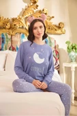 Aydoğan Kadın Asya Termal Good Night Eflatun Pijama Takım 0669 thumbnail 1