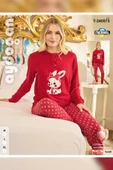 Aydoğan Kadın Asya Termal Bunny Kırmızı Pijama Takım 0573 - 3