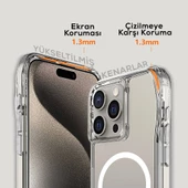 iPhone 15 Pro Kapak Magsafe Şarj Özellikli Airbagli Şeffaf Zore İncek Kapak thumbnail 7