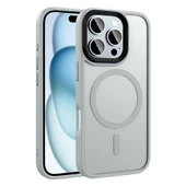 Apple iPhone 16 Pro Max Kılıf Mat Arka Yüzey Wireless Şarj Özellikli Zore Flet Magsafe Kapak - 6