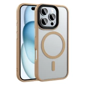Apple iPhone 16 Pro Max Kılıf Mat Arka Yüzey Wireless Şarj Özellikli Zore Flet Magsafe Kapak - 9