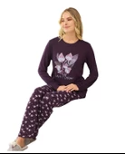 Aydoğan Kadın Mürdüm Viskon Uzun Kollu Pijama Takımı 240633 - 4