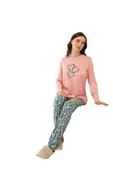 Aydoğan Kadın Pembe Viskon Uzun Kollu Pijama Takımı 240628 - 3