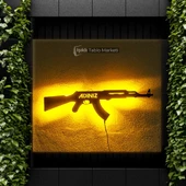 Işıklı Tablo Marketi İsme Özel Ak-47 Silah Tablosu - 1