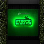 Işıklı Tablo Marketi "May The Force Be With You" Yazılı Işıklı Tablo - 1