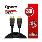 QPORT Q-HDMI32 3metre HDMI Görüntü Kablosu Gold 4K 60HZ 1.4v 2.0V - 1