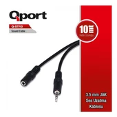 QPORT 10metre Q-ST10 3,5mm Jak Ses Uzatma Kablosu - 1