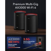 CUDY M3000 AX3000 2.5GIGABIT DUAL BAND MESH ROUTER 3-lü paket thumbnail 2