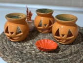 Cadılar Bayramı (Halloween) Özel Kabak Seramik Buhurdanlık/Mumluk (1 ADET). thumbnail 3