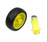 8 Adet - Arduino Robot Tekerlek Ve Dc Motor Seti 250Rpm Dc Motor thumbnail 4