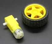 8 Adet - Arduino Robot Tekerlek Ve Dc Motor Seti 250Rpm Dc Motor thumbnail 1