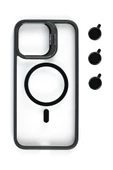 iphone 13 Pro Max Kılıf Magsafe uyumlu Kamera Standlı +Lens koruyuculu Kapak - 2