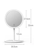 Dokunmatik Led Işıklı Usb Li Yuvarlak Masa Üstü Makyaj Aynası Makyaj Aynası Ledli thumbnail 4