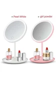 Dokunmatik Led Işıklı Usb Li Yuvarlak Masa Üstü Makyaj Aynası -makyaj Aynası Led thumbnail 6