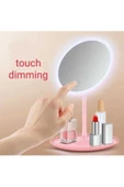 Dokunmatik Led Işıklı Usb Li Yuvarlak Masa Üstü Makyaj Aynası -makyaj Aynası Led thumbnail 7