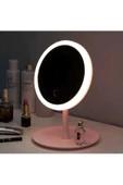 Dokunmatik Led Işıklı Usb Li Yuvarlak Masa Üstü Makyaj Aynası -makyaj Aynası Led thumbnail 1