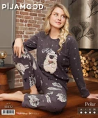 Pijamood Kadın Kışlık Polar Uzun Kol Pijama Takımı - 2