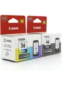 Canon PG-46 Renkli + CL 56 Siyah 2'li Kartuş Seti - 1